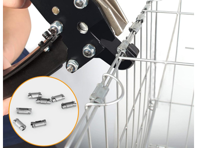 alt="manual hog rings pliers gripping upholstery frame"